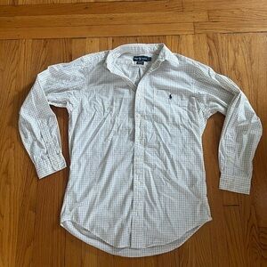 Ralph Lauren White Blue and Yellow Checkered Shirt